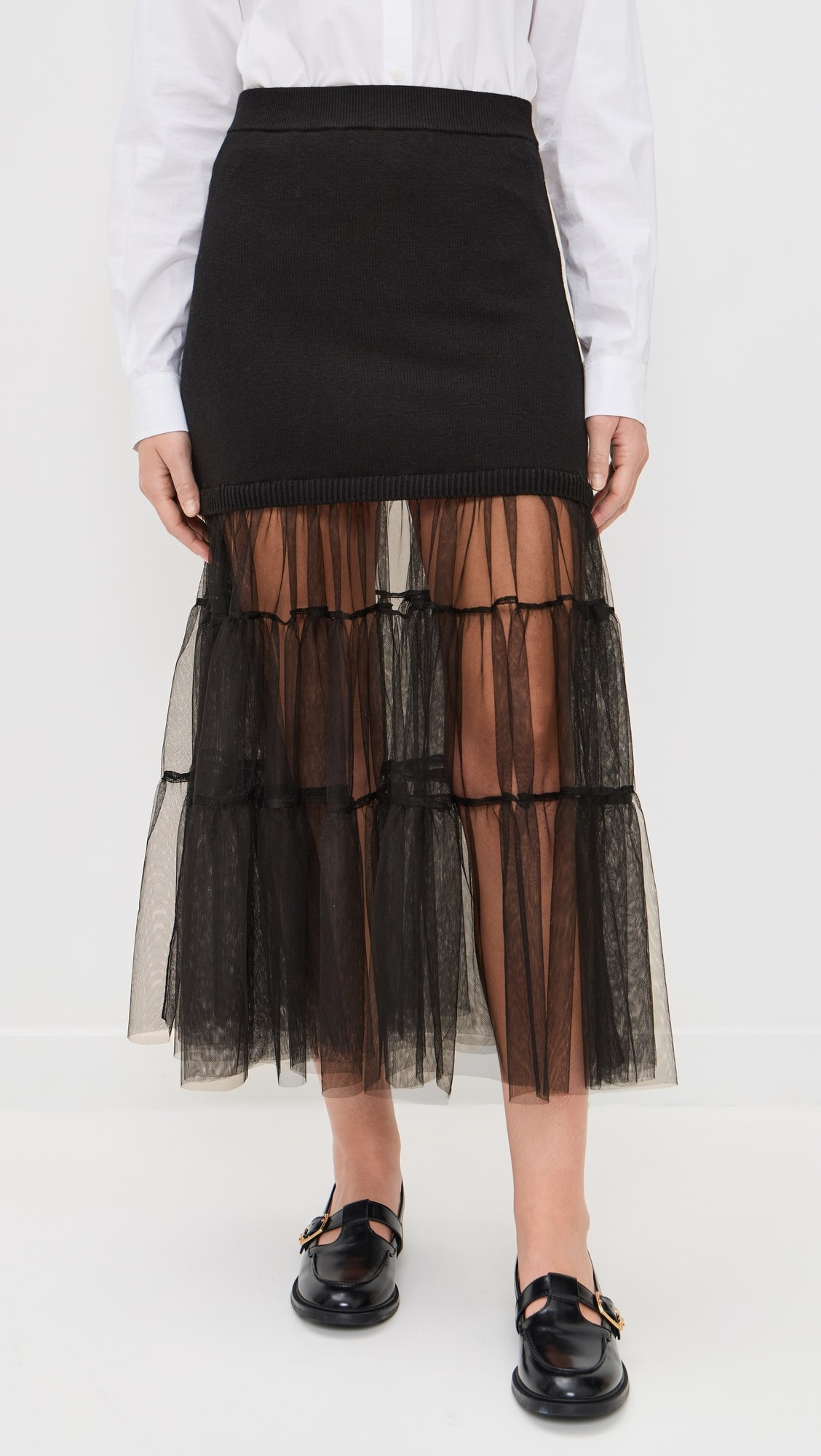 Seraphine Solid Knit Tulle Skirt | Shopbop