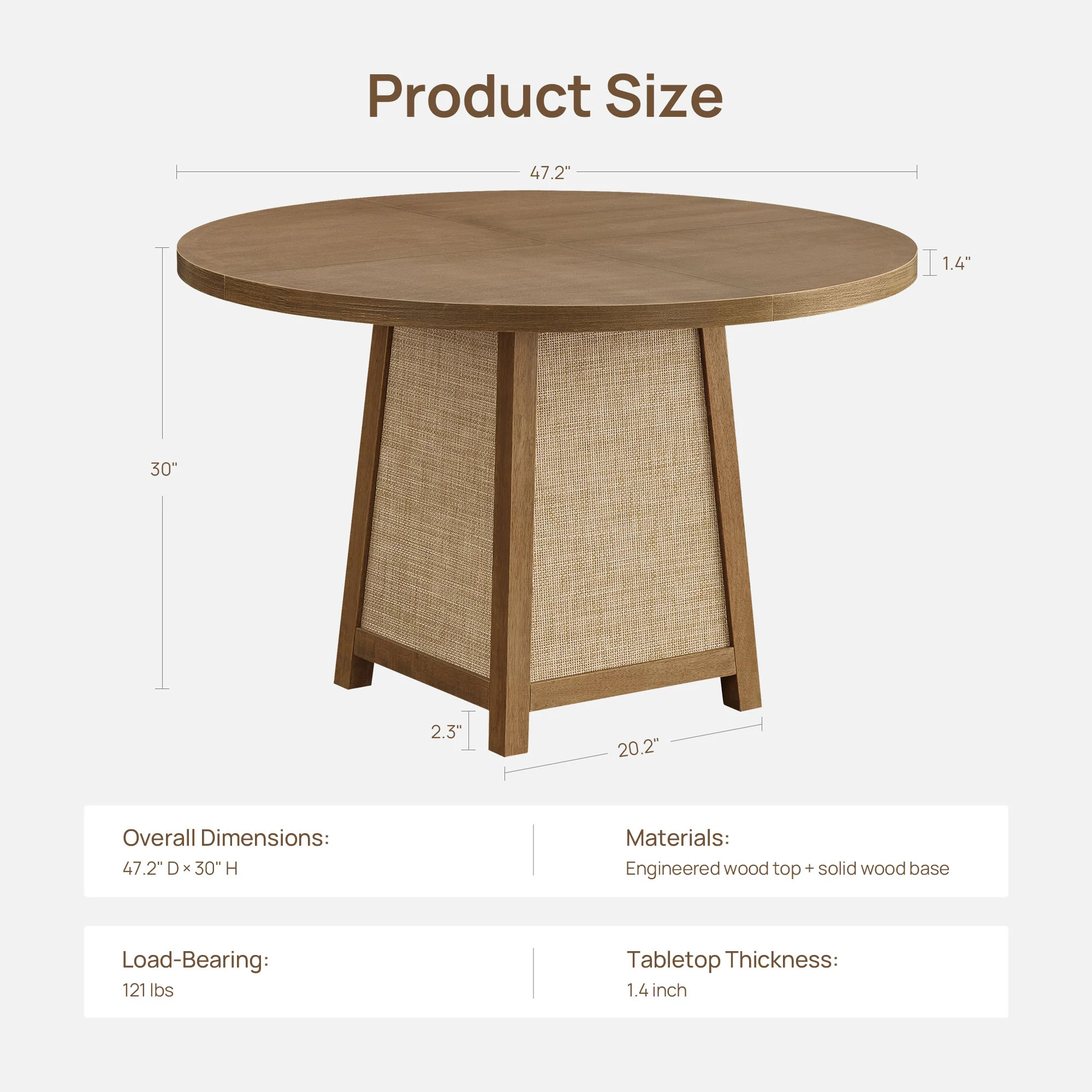 Savanna Rattan Round Dining Table for 6 | SICOTAS