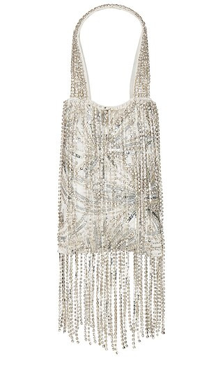 Avery Crystal Bag in Silver And White in Silver & White | Revolve Clothing (Global)