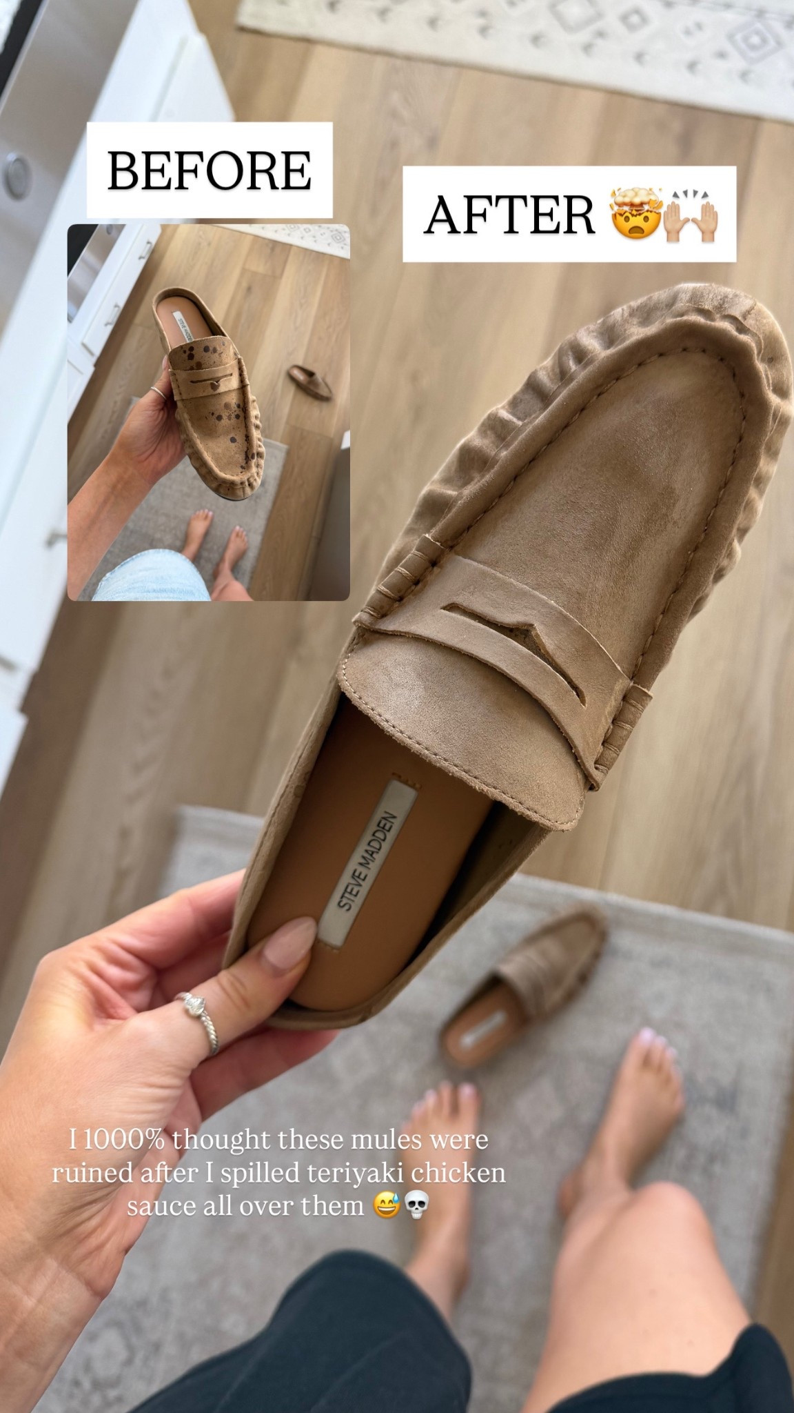 The best shoe cleaner!! Also love these mules, so comfy!! I got my true size 