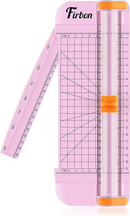 Firbon Pink A5 Paper Cutter, Straight Small Paper Trimmer with Side Ruler for Scrapbooking Craft,... | Amazon (US)