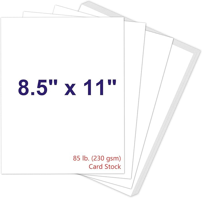White Cardstock 8.5 x 11, 230gsm Cover Cardstock Paper, 85 Lb Heavy Card Stock for Printer, Card ... | Amazon (US)