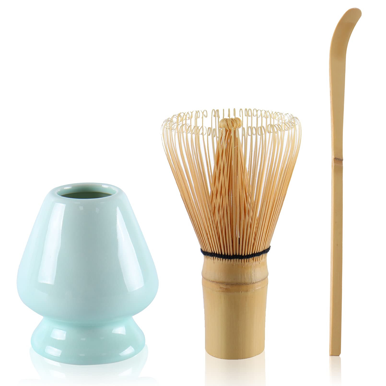 Matcha Tea Set Bamboo Matcha Whisk, Ceramic Whisk Holder, Tea Scoop, Japanese Matcha Tea Tool Ki... | Amazon (UK)
