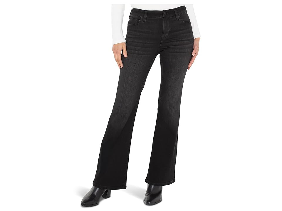 Liverpool Los Angeles Hannah Mid-Rise Flare Jean in Heron Lake Women's Jeans Heron Lake : 4 30, Cotton/Denim/Down | Zappos