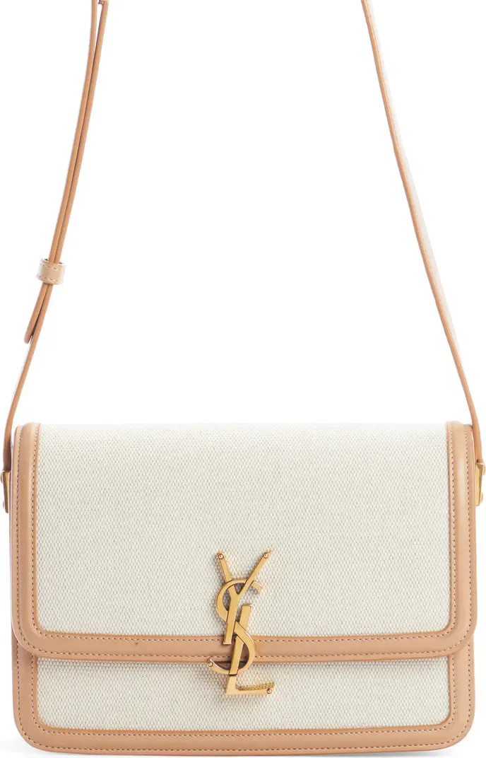 Saint Laurent Medium Solferino Linen & Cotton Canvas Shoulder Bag | Nordstrom | Nordstrom