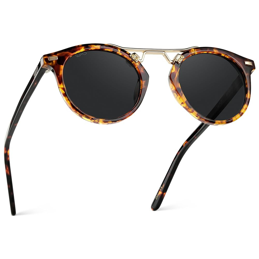 WearMe Pro - Women's Polarized, Round Retro, Double-Bridge Vintage Sunglasses | Amazon (US)