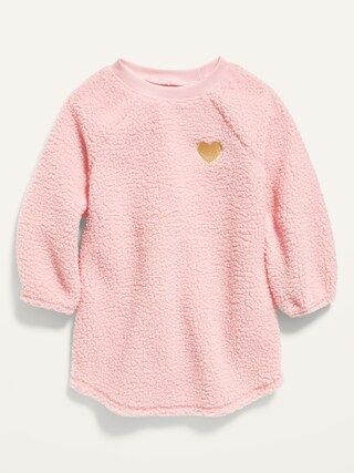 Crew-Neck Sherpa Dress for Toddler Girls | Old Navy (US)