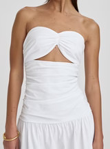 White Maxi Cut Out Detail Bandeau Dress- Lexie | 4th & Reckless