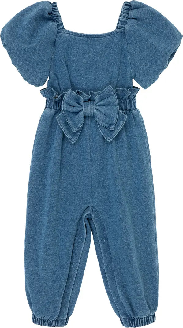 Puff Sleeve Indigo Knit Jumpsuit | Nordstrom