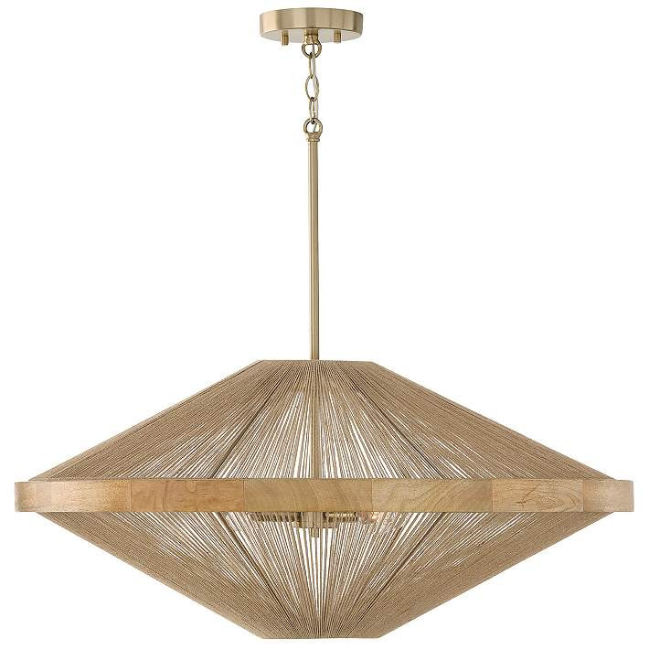 Capital Lighting Maya 31" Wide Matte Brass and Jute Rope Pendant Light | Lamps Plus