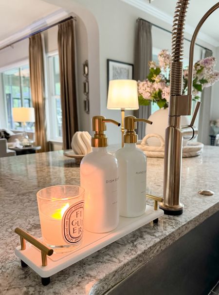 These soap dispensers are so beautiful! They look perfect on this water absorbent tray. 


Glass soap dispensers, absorbent stone tray, kitchen decor, kitchen accessories, wireless lamp 

#LTKHome #LTKFindsUnder50