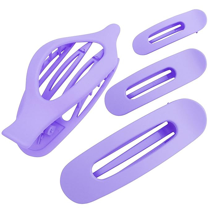 Hair Claw Clips for Women Girls Purple 4PCS Hair Barrettes for Thick and Thin Hair, Flat Claw Cli... | Amazon (US)