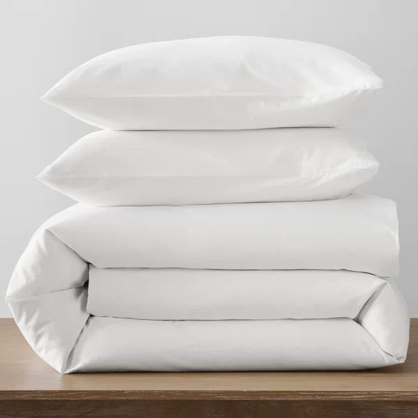 Emrik Brushed Organic Cotton Percale Duvet Cover Set | Wayfair North America