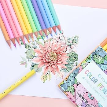 ECOTREE Macaron Colored Pencils, soften wood, Pastel coloring for adult and kids, Pack of 12 | Amazon (US)