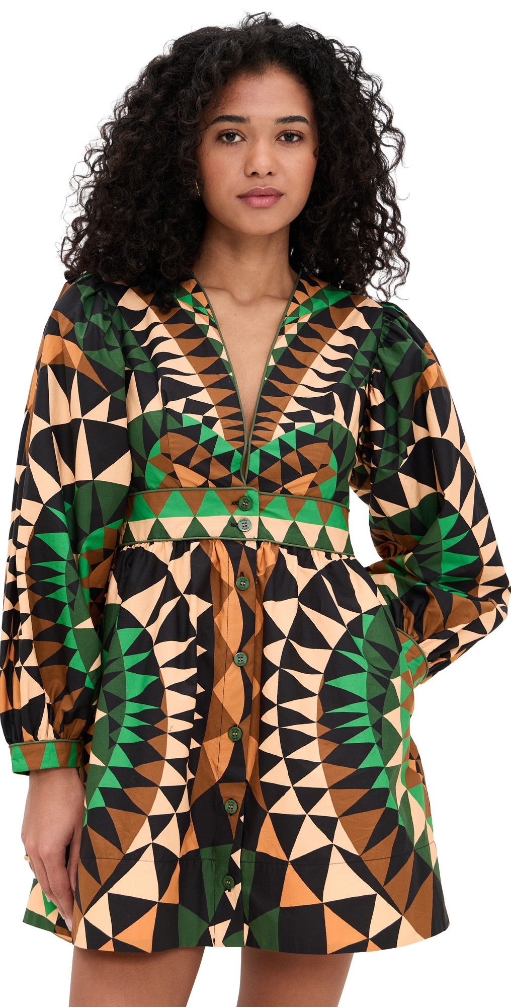 FARM Rio Heart Deco Green Mini Dress Heart Deco Green S | Shopbop