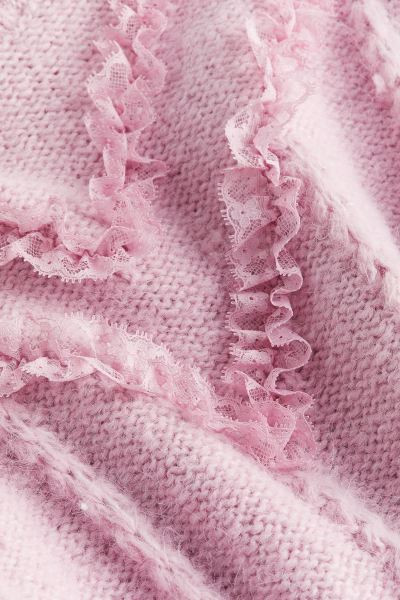 Lace-trimmed Sweater - Pink - Ladies | H&M US | H&M (US + CA)