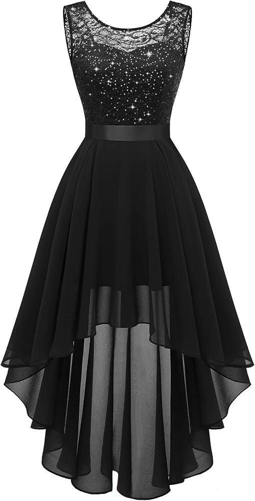 BeryLove Cocktail Formal Dresses 2025 Wedding Guest Party Prom Sleeveless Lace High Low Christmas... | Amazon (US)