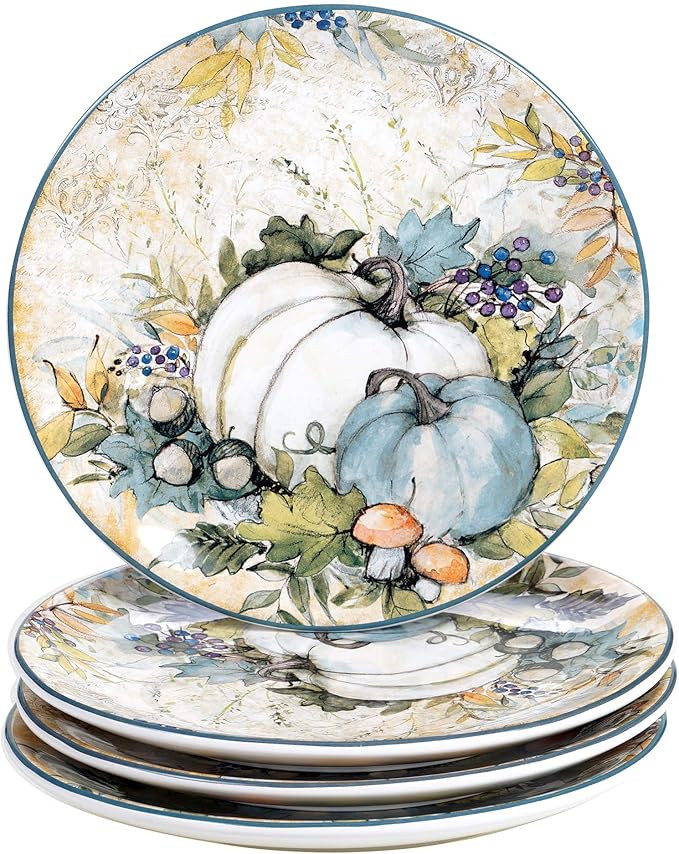 Amazon.com | Certified International Harvest Gatherings 9" Salad/Dessert Plates, Set of 4, Multic... | Amazon (US)