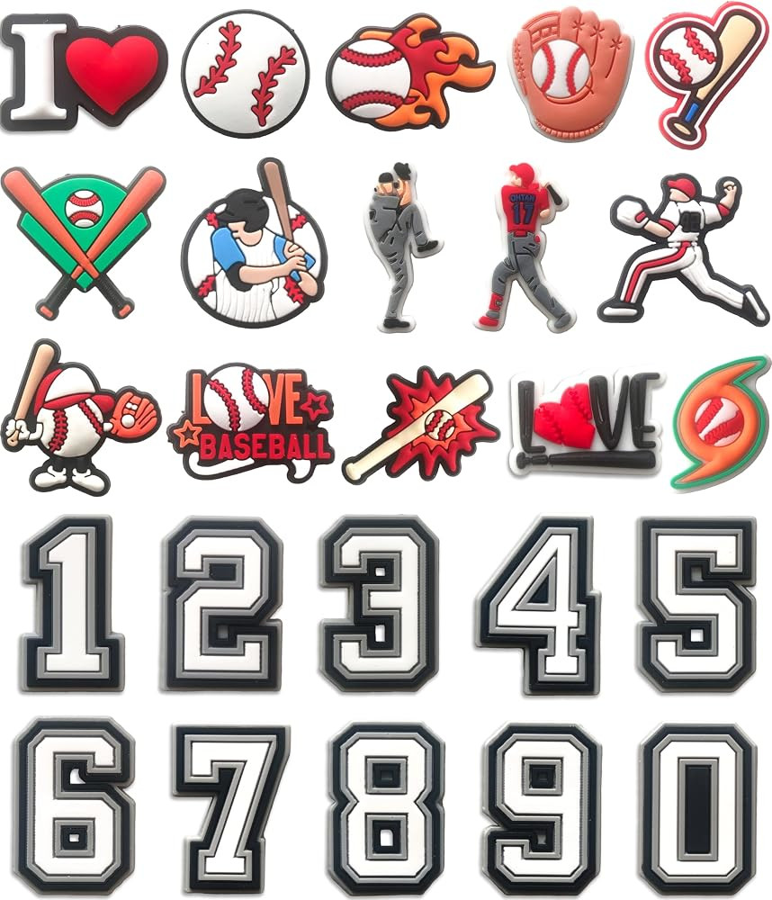 Football Baseball Softball Basketball Soccer Shoe Charms for Clogs,Cute Sports and Number Accesso... | Amazon (US)