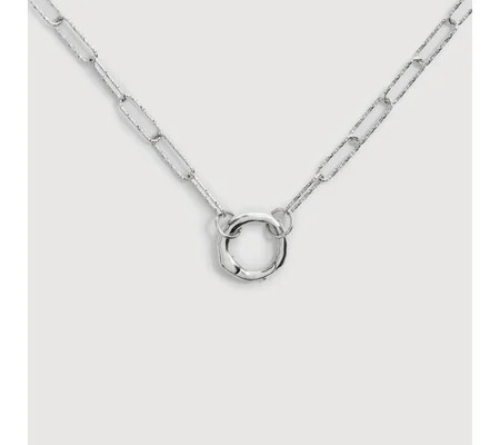 Alta Textured Chain Charm Necklace | Monica Vinader (Global)