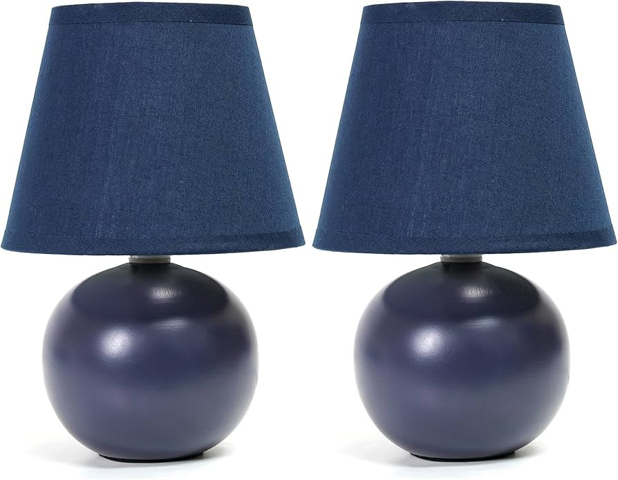 Simple Designs LT2008-BLU-2PK Mini Ceramic Globe Table Lamp 2 Pack Set, Blue | Amazon (CA)