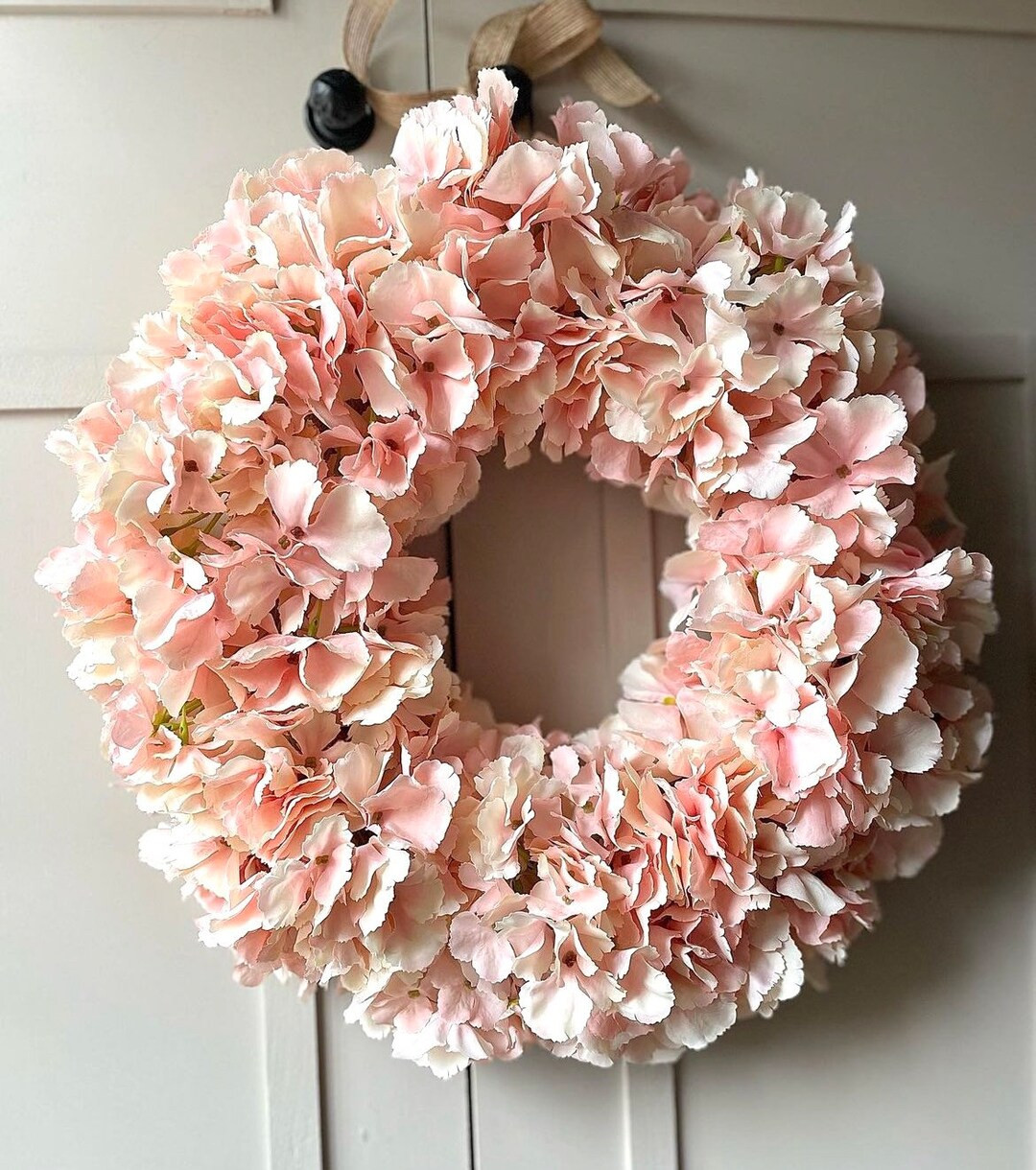 Beautiful Faux Pink Hydrangea Wreath - Etsy | Etsy (US)