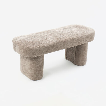 Grey Marl Boucle Bench 42x100cm | TK Maxx