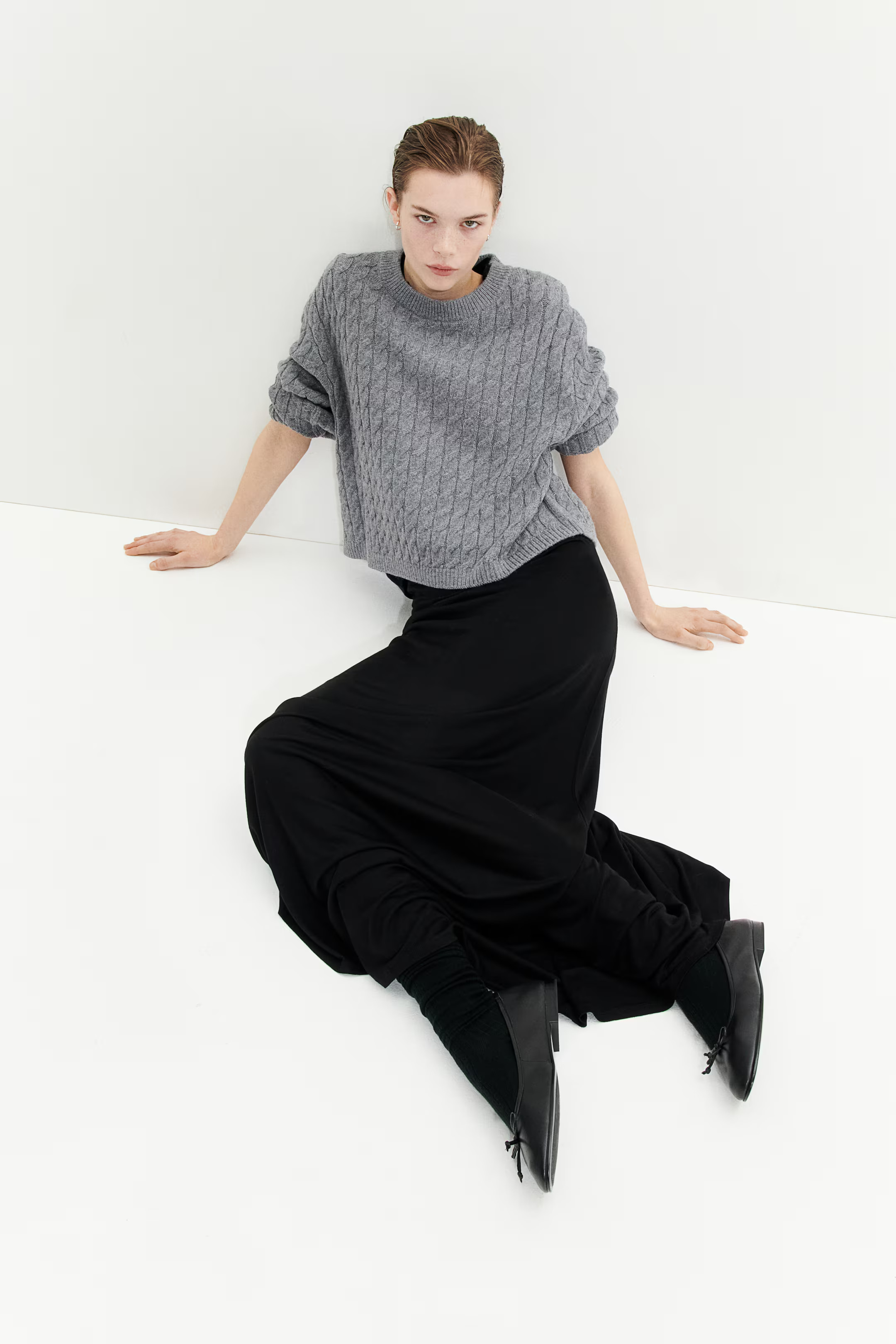 Pullover mit Zopfmuster - Graumeliert - Ladies | H&M DE | H&M (DE, AT, CH, NL, FI)