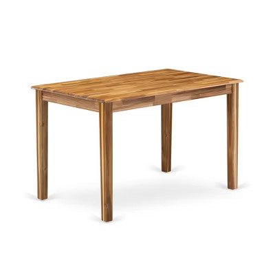East West Furniture,Wooden Dining Table - Natural Rectangular Table Top Surface and Asian Wood Dinner Table 4 Legs - Natural Finish | Target