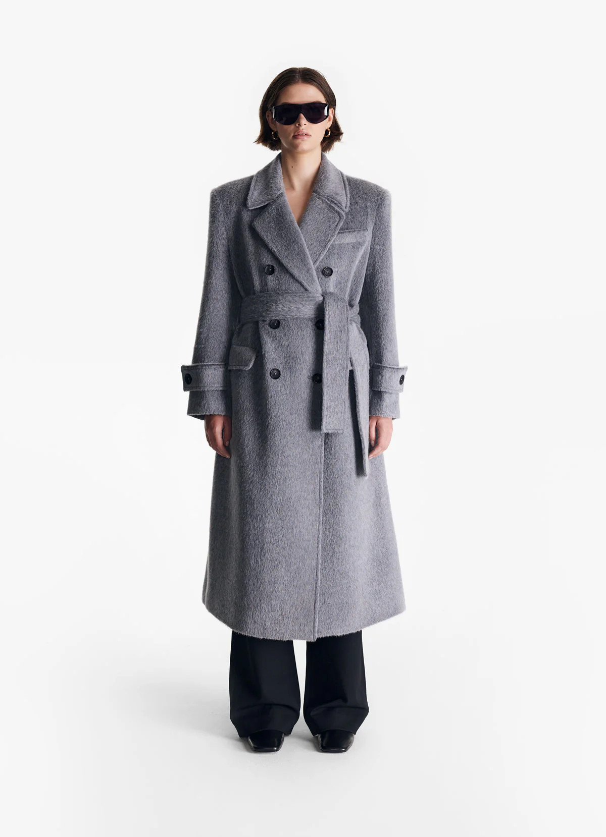 Grey Diana Oversized Trench Coat | DE SAVARY LONDON