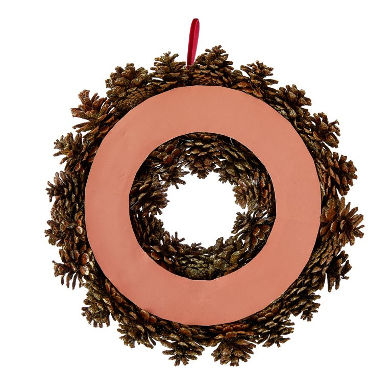 My Texas House Gold Glitter Pinecone Wreath, 12 in | Walmart (US)