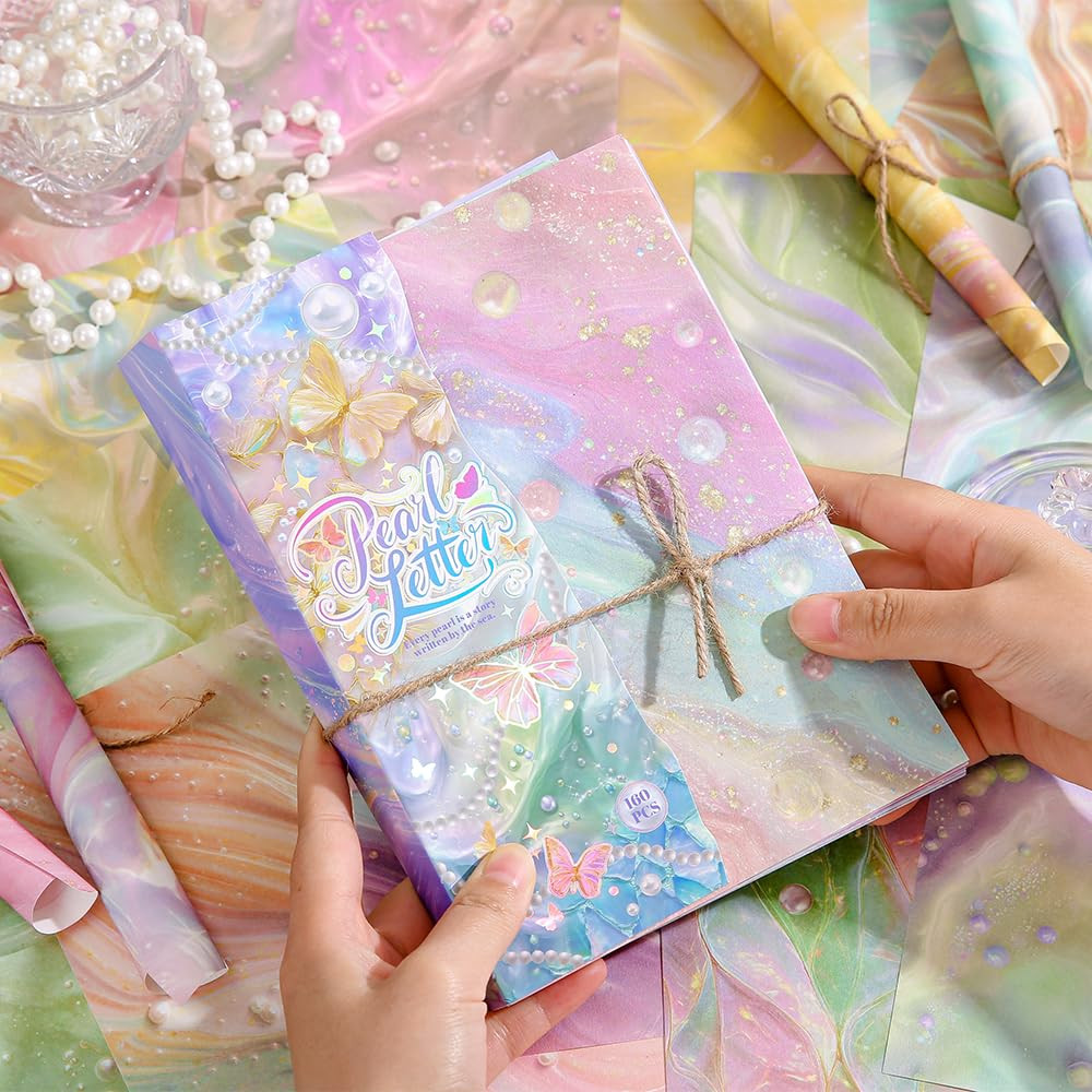 icceemee 160 Sheets of Pearlescent Scrapbook Paper, journaling Scrapbook Supplies Craft Collage P... | Amazon (US)