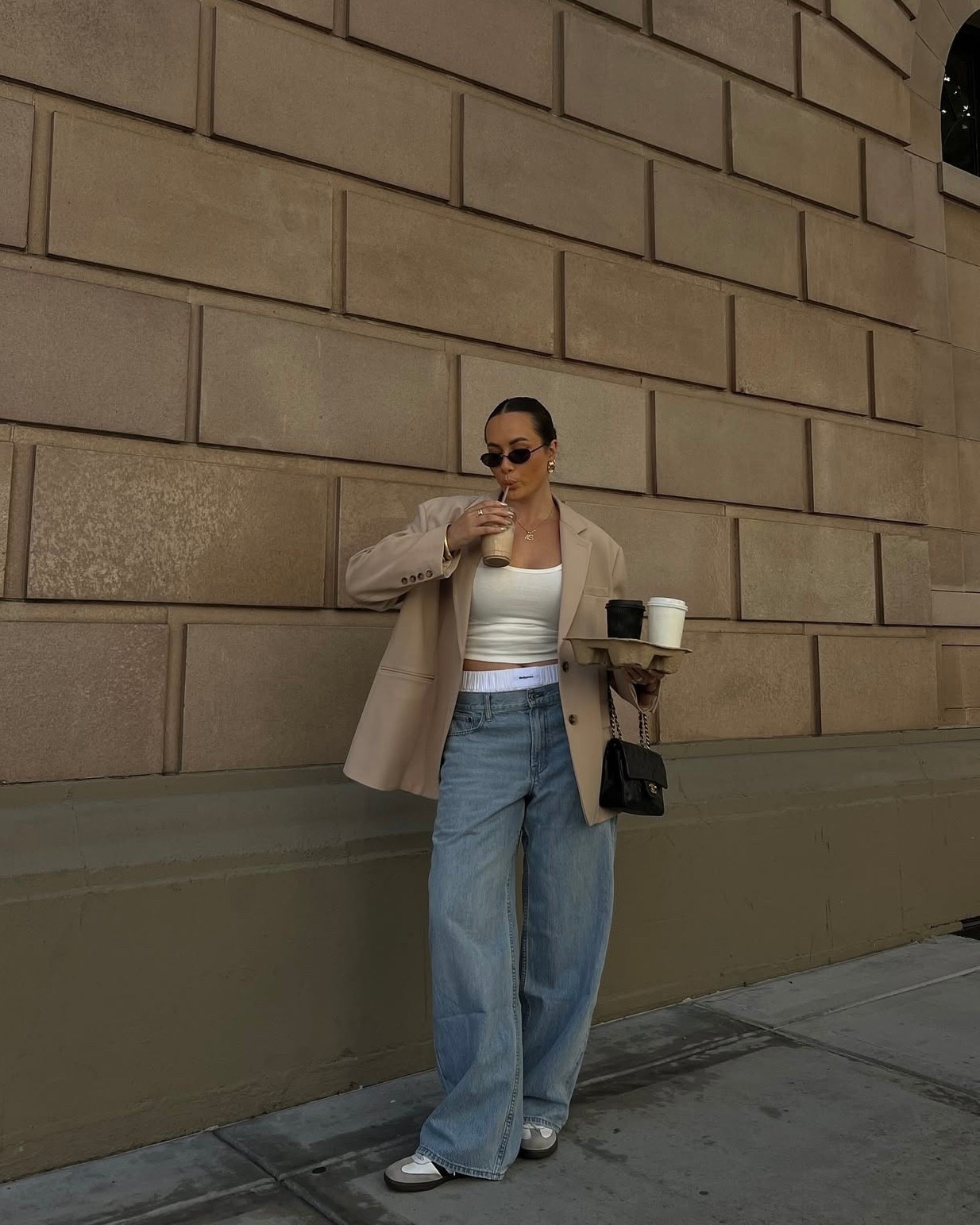 Go-to casual fall blazer outfit - wearing my favorite pair of baggy denim from Abercrombie 

#LTKStyleTip #LTKFindsUnder100 #LTKSeasonal