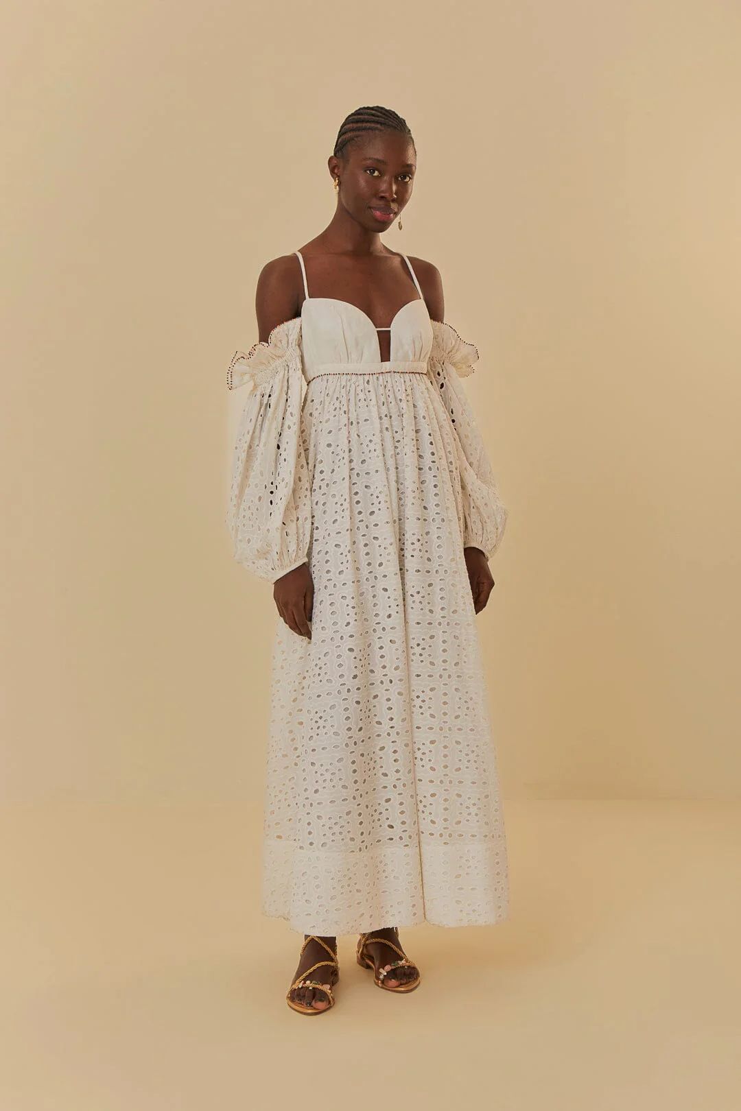 Off-White 3D Flower Maxi Dress | FarmRio