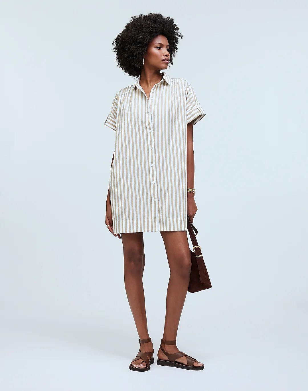 Collared Button-Front Mini Shirtdress | Madewell