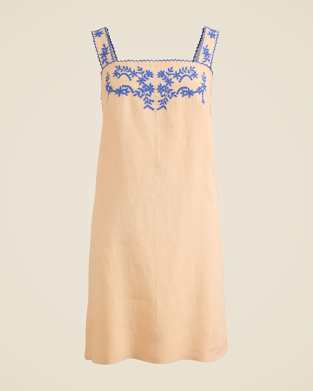 Embroidered linen shift dress | J. Crew US