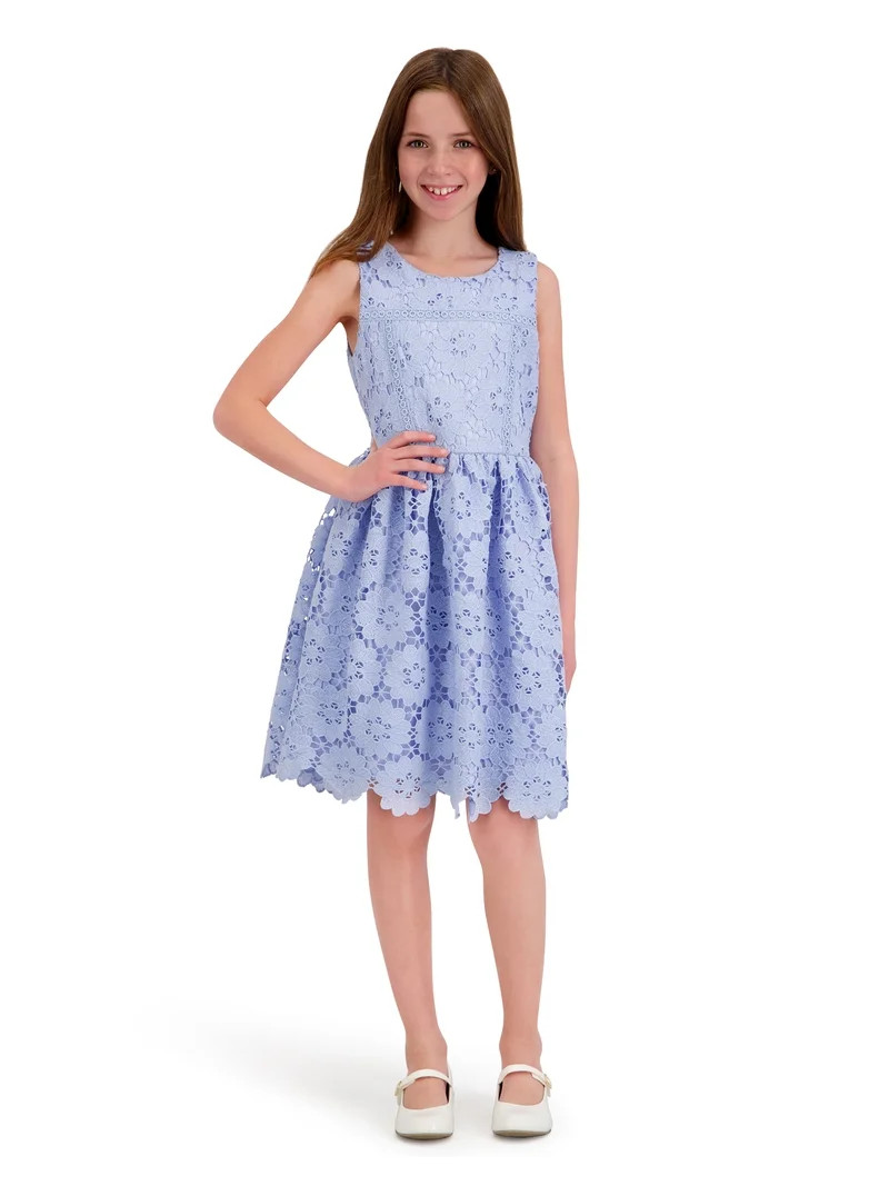 Kensie Girl Sleeveless Lace Fit and Flare Dress, Sizes 4-16 | Walmart (US)