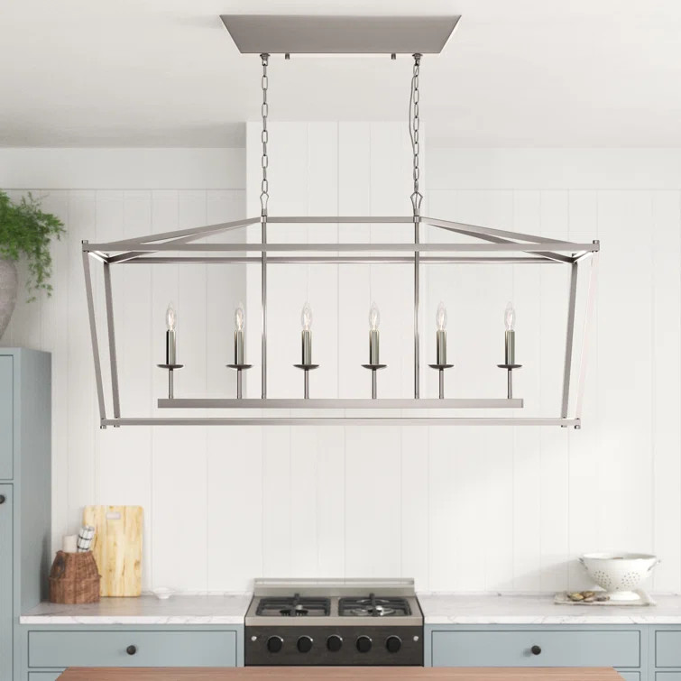 Cosette 6 - Light Lantern Rectangle Chandelier | Wayfair Professional