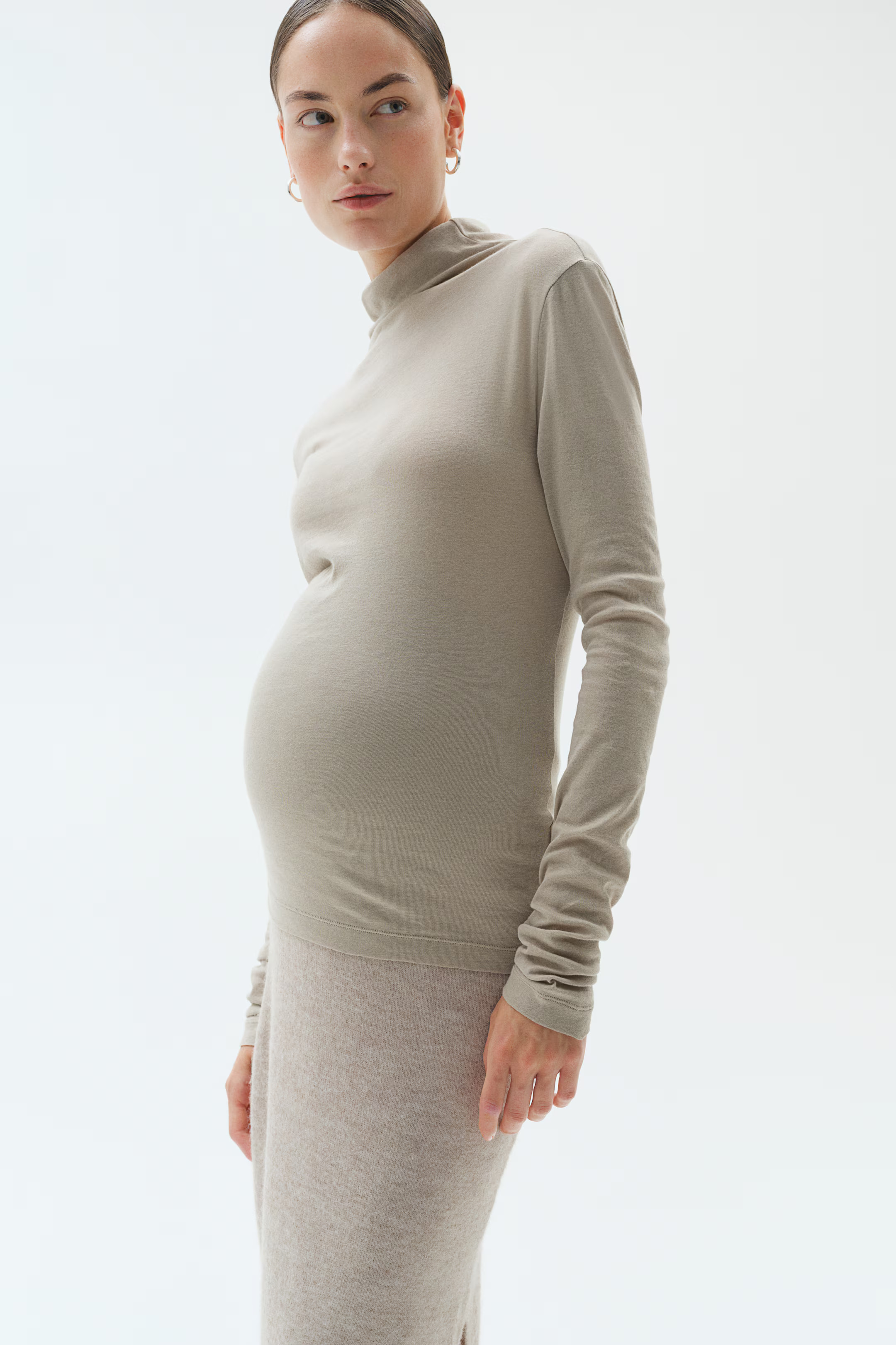 MAMA Knit Skirt - Light beige melange - Ladies | H&M US | H&M (US + CA)