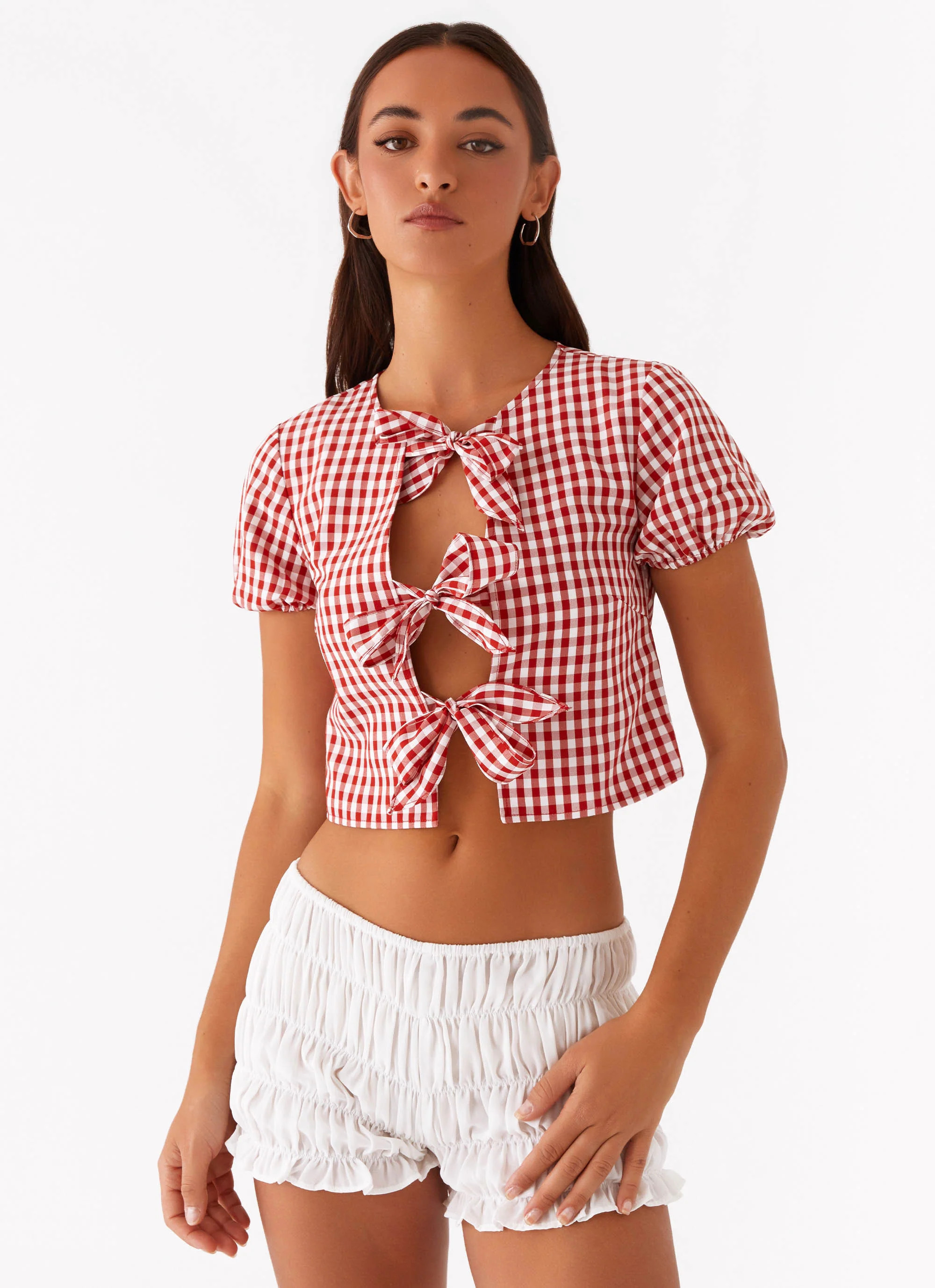 Pandora Blouse - Red Gingham | Peppermayo (Global)