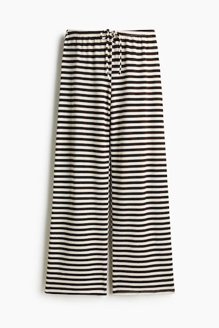 H & M - Knit Pants - White/Dark Brown Striped | H&M (US + CA)