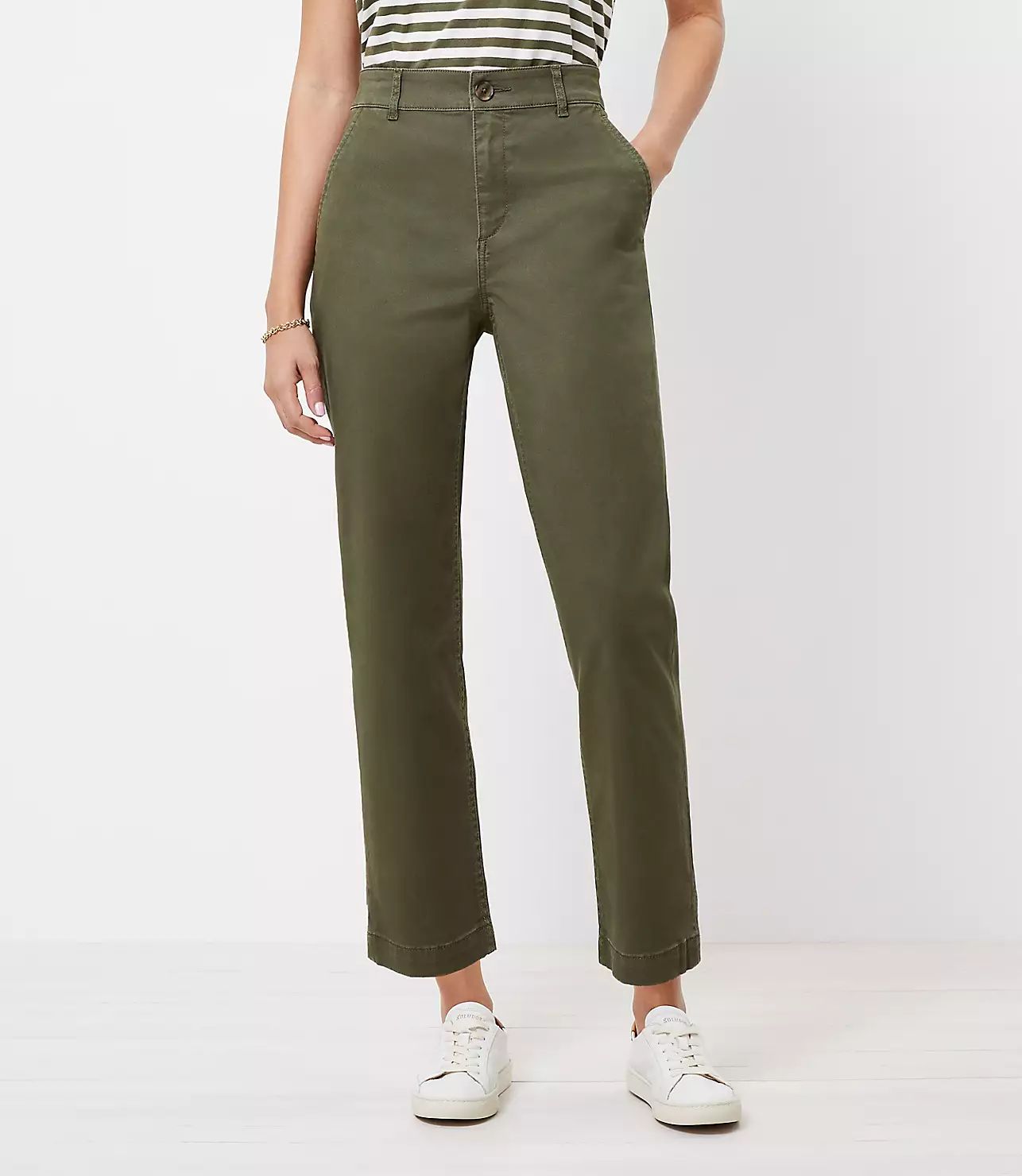 Tall Perfect Straight Pants in Washed Twill | LOFT