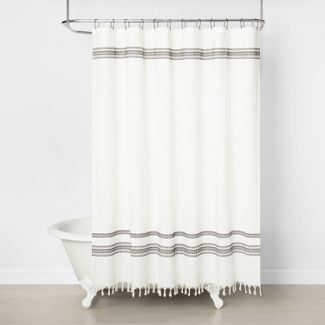 Embroidered Shower Curtain Railroad Gray - Hearth & Hand™ with Magnolia | Target