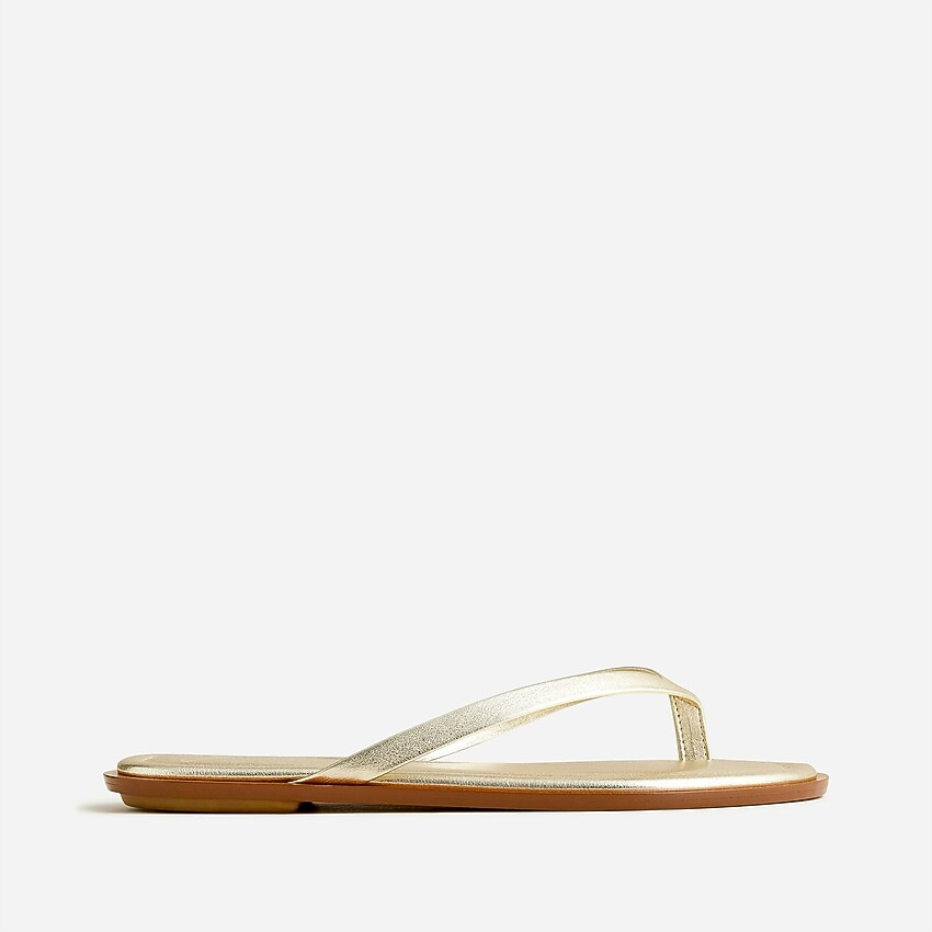 Sorrento thong sandals in metallic leather | J. Crew US