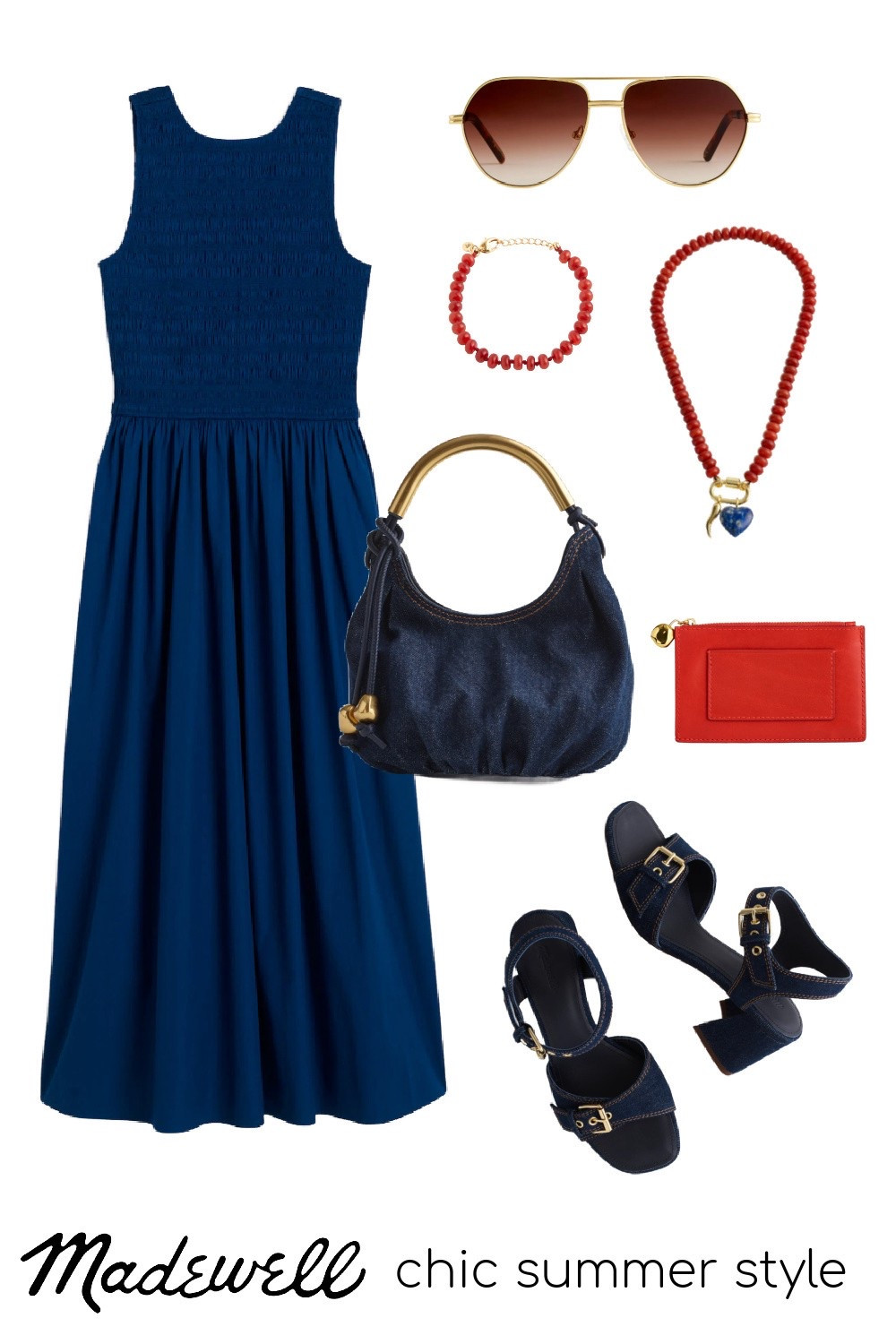 Chic summer style featuring Madewell. The red accessories add the perfect pop of color to this elevated outfit. Check out the sale this Friday 5/16  

#LTKxMadewell #LTKSeasonal #LTKOver40