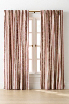 Luxe Linen Wide Stripe Blend Woven Curtain | Anthropologie (US)