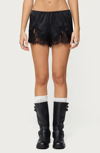 Reisa Lace & Satin Shorts | Nordstrom