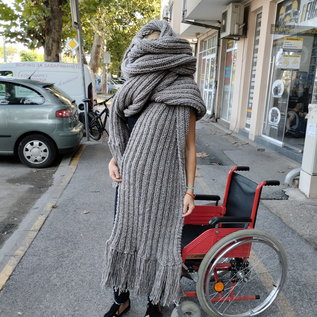 Blanket Shawl Huge Very Thick Ribbed Maxi Long Scarves Giant - Etsy | Etsy (US)