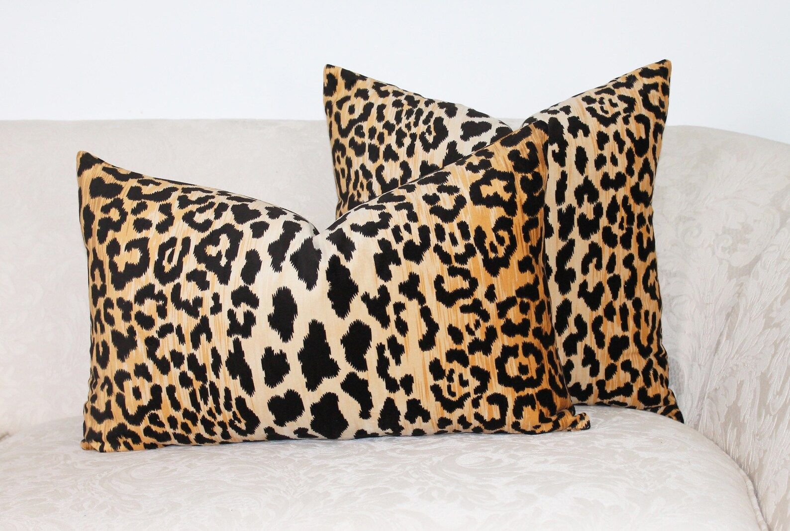 Leopard Velvet Black Throw Pillow Cover with Zipper | Etsy | Etsy (US)