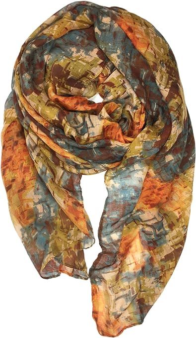 YOUR SMILE Ladies/Women's Lightweight Floral Print/Solid Color mixture Shawl Scarf For Spring Sum... | Amazon (US)